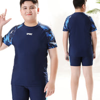Children's Swimwear for Boys, Two-Piece Swim Trunks for Older Boys, 2026 New Model, Professional Sun-Protective Swimsuit, Hot Spring Set