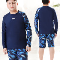 Children's Swimwear for Boys, Two-Piece Swim Trunks for Older Boys, 2026 New Model, Professional Sun-Protective Swimsuit, Hot Spring Set