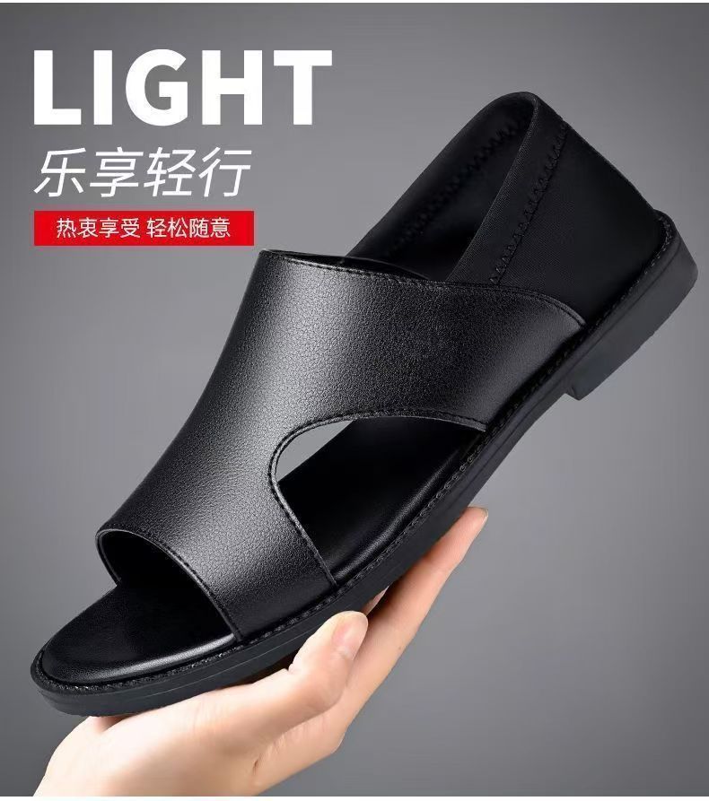 Summer New Men's Sandals Non-slip Soft-soled Sandals Soft Surface Breathable Wear-resistant Casual Soft-soled Beach Sandals for Men