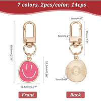 Cross-border e-commerce alloy color dripping smiley face keychain electroplated gold irregular expression bag pendant accessories
