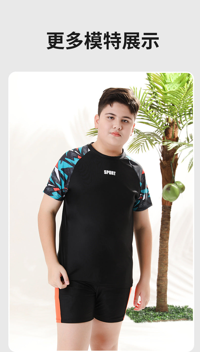 Children's Swimwear Boys' Swim Trunks 2026 New Model Kids' Swimwear for Older Children Youth Two-Piece Hot Spring Swimwear