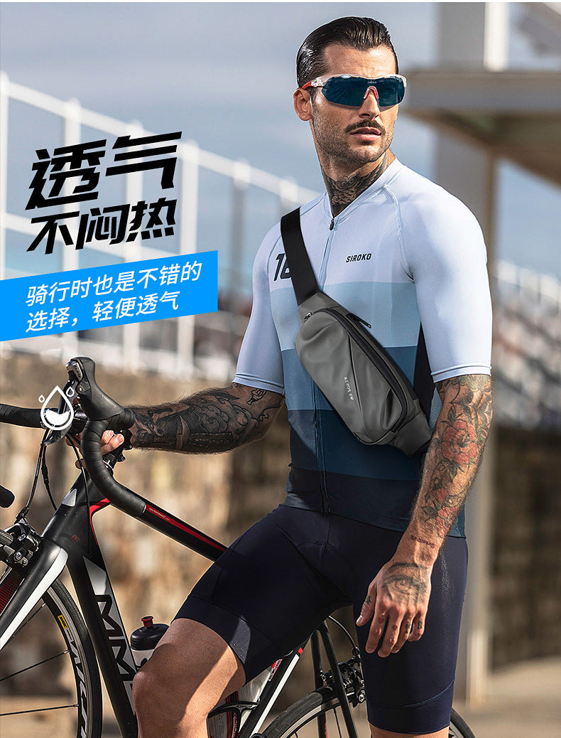 New Men's Multifunctional Waist Bag Water-repellent Casual Sports Chest Bag Outdoor Cycling Bag Fashionable Brand Crossbody Bag