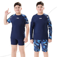 Children's Swimwear for Boys, Two-Piece Swim Trunks for Older Boys, 2026 New Model, Professional Sun-Protective Swimsuit, Hot Spring Set