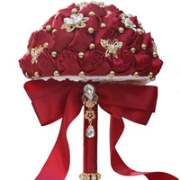 Eternal Rose Bridal Bouquet in Dark Red - MANDOTOS INTERNATIONAL