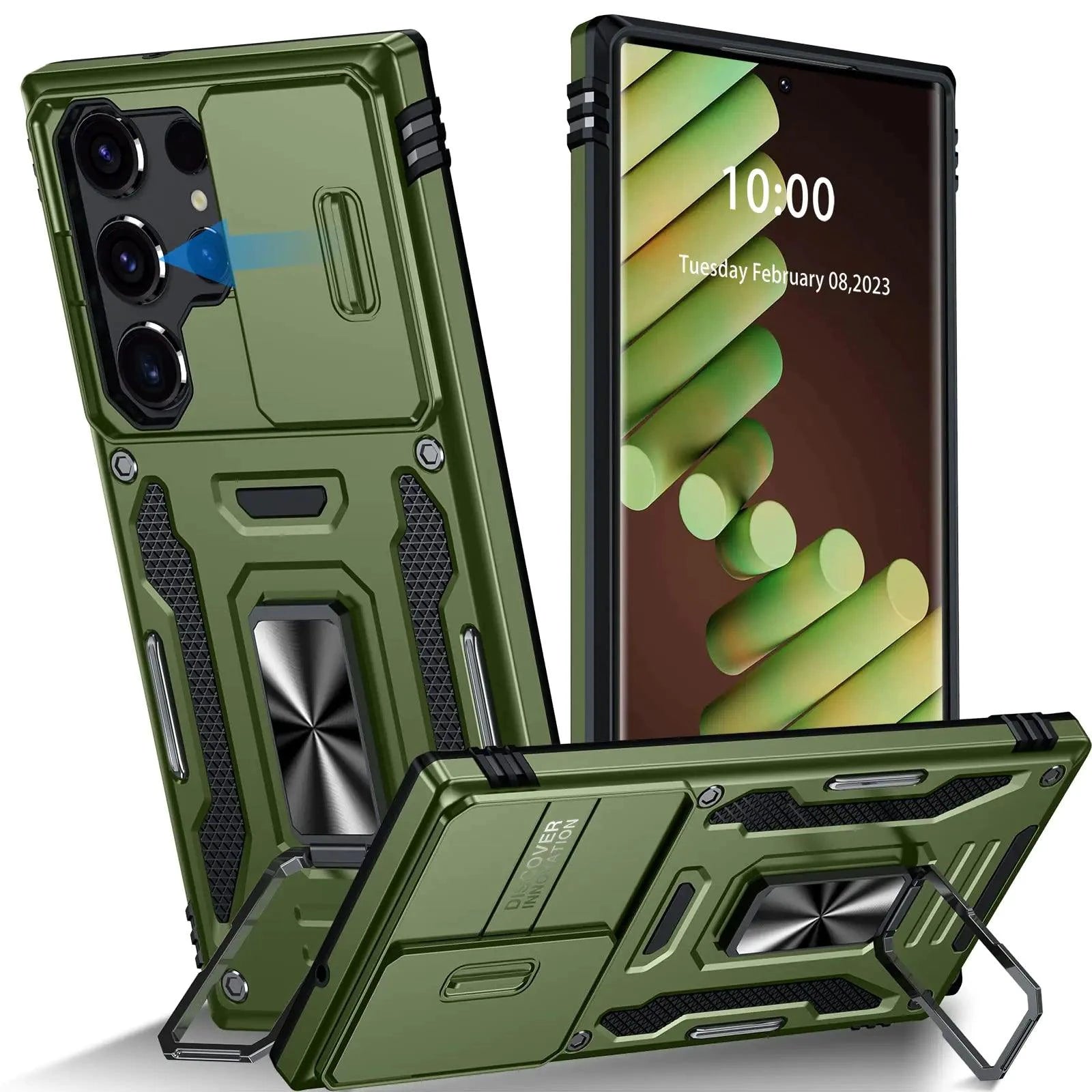OtterBox Galaxy S23 Ultra Rugged Case - Kickstand & Olive Green for Adventure Seekers - MANDOTOS