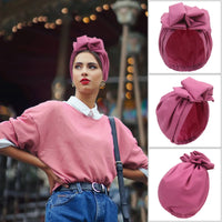 Fashion African-style headgear, women's headdresses, Muslim-style soft Hijab, monochromatic colored mirror hats in Muslim style