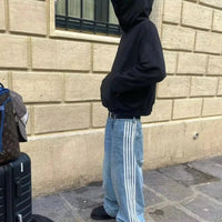 Y2K Baggy Jeans High Quality Embroidered Striped Harajuku Sweatpants Men Women Hip Hop Streetwear Casual Mopping Wide Leg Denim MANDOTOS
