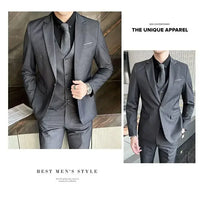 S-9XL New (Blazer+Vest+Pants) Men's Fashion Business Gentleman Professional Formal Dress Korean Version Banquet Dress Suit 6XL