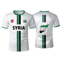 Syrian Flag Map Print Football T-Shirt - Men's & Kid's Summer Tops - MANDOTOS INTERNATIONAL