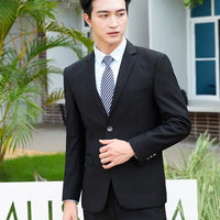 8XL Suit (Blazer+pants) Fashion Business Gentleman Italian Style Slim Solid Color Professional Suit Wedding Groom Best Man Suit