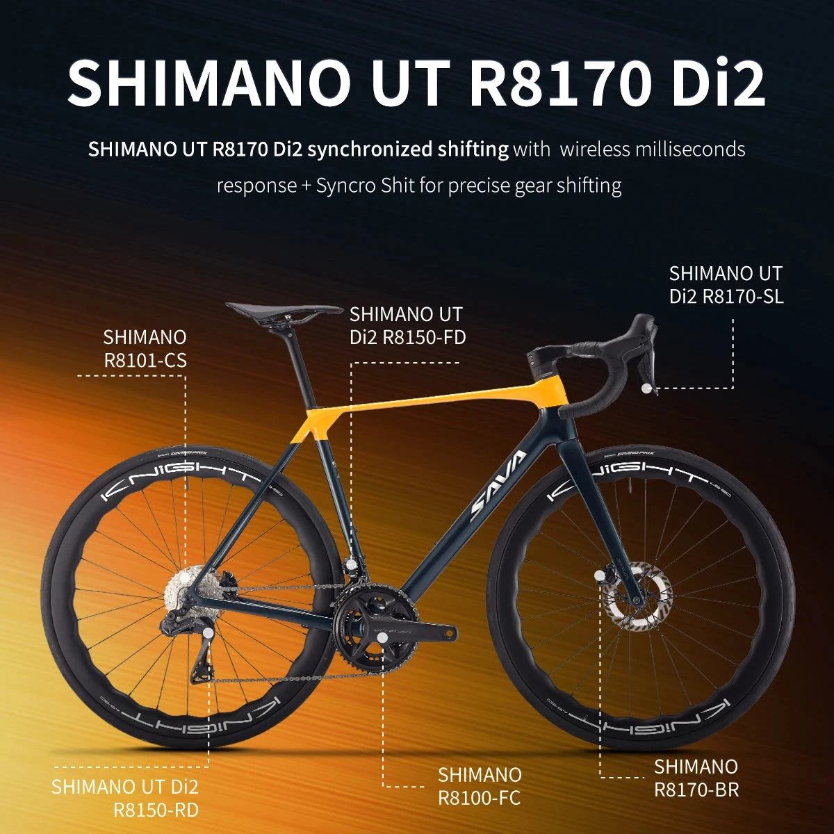 SAVA AEROX SLR8 Full Carbon Fiber Racing Grade Road Bike E-Shift Road Bike with SHIMAN0 ULTEGRA 8170 Di2 Kit UCI+CE Approved MANDOTOS