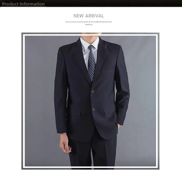Casual Two-Piece Suit for Men Business Professional Youthful Style Cotton Spring Summer Autumn Wear Double-Cuffed Office Appr...