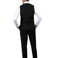 Men's Suits 3pcs Mens Business Suit Notch Lapel Blazer Formal Wedding Groom Pants Tux Vest Tuxedos (Blazer+vest+Pants)
