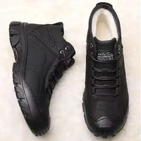 Snow Boots Winter Cotton Man Ankle Boots Non-slip Men Work Shoes  Quality Lace Up Waterproof Leather Male Boots Bota Masculina