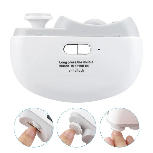 Electric Nail Clipper Grinding and Polishing with Light Automatic Nail Trimmer Rechargeable Nail Cutter Manicure for Baby Adult - MANDOTOS