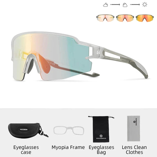 ROCKBROS Cycling Glasses Photochromic Polarized Lens Bike Glasses UV400 Protection Eyewear Sunglasses MTB Road Bicycle Goggles - MANDOTOS