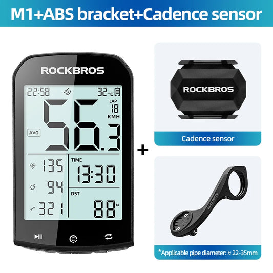 ROCKBROS Bicycle Computer GPS 5.0 ANT Bluetooth Waterproof Wireless Cyclocomputer Speedometer Bike Stopwatch Bike Accessories - MANDOTOS