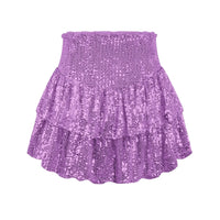 2024 African Party Evening Clothes for Women Spring Summer Sexy High Waist Sequin Mini Pleated Skirts Dashiki Africa Clothing