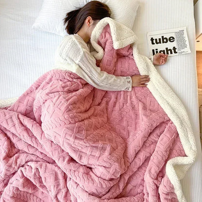 Cozy Lamb Velvet Flannel Blanket - MANDOTOS