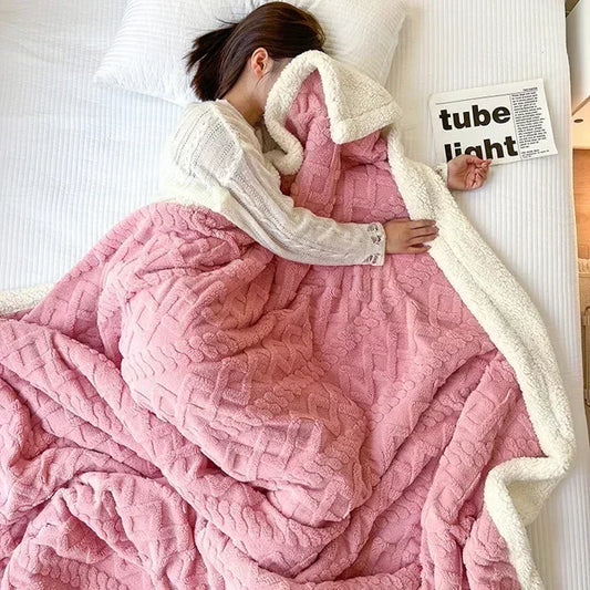 Cozy Lamb Velvet Flannel Blanket - MANDOTOS