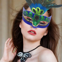 Adult Women s Halloween Masquerade Peacock Feather Headpiece for Mardi Gras Carnival Cosplay Costume Party Wear