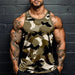 Summer Men Classic Camo Print Fitness Tank Top Gym Sports Loose Breathable Soft Sleeveless Top Fashion Simple Men's Vest Tee MANDOTOS
