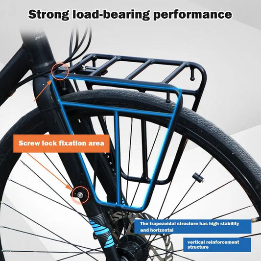 Cycling Cargo Rack Luggage Touring Carrier Racks Front Pannier Rack for Cycling Equipment Stand Footstock for Enhanced Stability - MANDOTOS