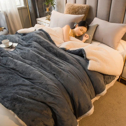 Cozy Luxe Wool Throw Blanket - Dual-Sided Warmth for Winter - MANDOTOS