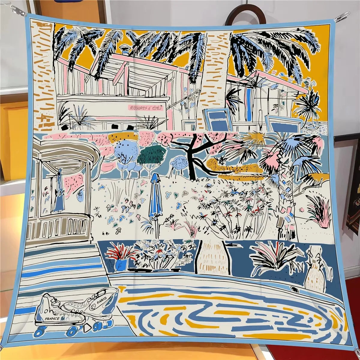 90x90cm New Design Horse Universe Printed Twill Silk Scarf Square Scarves Lady Wraps Kerchief Woman Neck Shawl Wraps