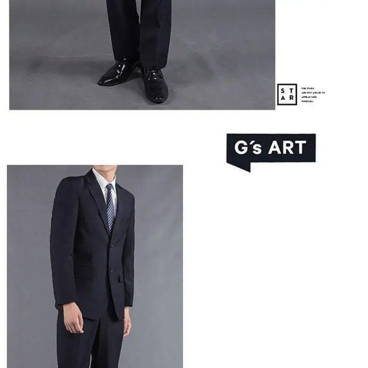 Casual Two-Piece Suit for Men Business Professional Youthful Style Cotton Spring Summer Autumn Wear Double-Cuffed Office Appr...