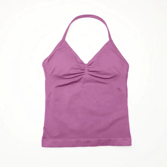 NCLAGEN Impact Longline Strappy Top Sports Yoga Vest Women's Fitness Tank Top Gym Beautiful Open Back Bra Running Workout Halter NCLAGEN Official Store