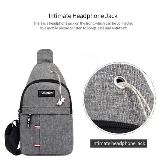 Men's fashionable, convenient, casual, waterproof, adjustable shoulder strap, large capacity waist bag suitable for outdoor acti - MANDOTOS