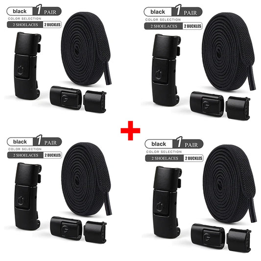 8mm No Tie Shoe Laces Press Lock Shoelaces Without Ties Elastic Laces Sneaker Kids Adult Widened Flat Shoelace for Shoes