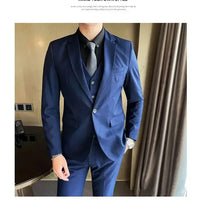 S-9XL New (Blazer+Vest+Pants) Men's Fashion Business Gentleman Professional Formal Dress Korean Version Banquet Dress Suit 6XL