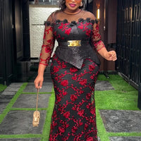 African Dresses for Women 2025 New Fashion Plus Size Sequin Evening Party Long Dress Dashiki Ankara Outfits Robe African Clothes