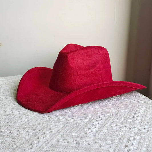 western Premium suede cowboy hat stylish men's and women's fedora Suede Panama hat perfect for outdoor festive activitieswestern