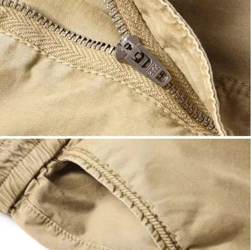 Mandotos Cargo Pants for Men Cotton Full Length Tactical Military Cargo Trousers Gray - MANDOTOS