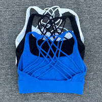 Women's Fitness Sports Bra Anti-Sweat Fitness Top Women Yoga Bra Shockproof Crop Top Cross Back Sport Bra Gym Workout Top
