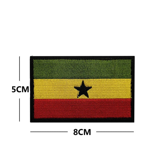 Embroidery Patches African Morocco Nigeria Algeria Seychelles Botswana Gabonese Libya Mauritania Djibouti Namibia Flags Badges