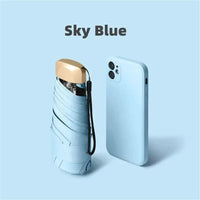 1Pc 55% Off Mini Sun Umbrella Pocket Rain Umbrella Vinyl Folding UV Ultraviolet Protection Sun Shade Pocket Parasol Capsule - MANDOTOS