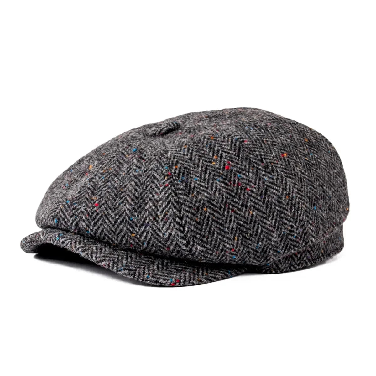 Wool Bleed Herringbone Tweed Newsboy Cap Men 8-Panel Cabbie Flat Caps Gatsby Driver Beret Hat MANDOTOS