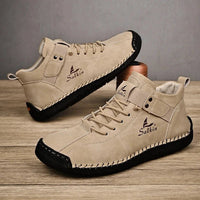 New 2025 Handmade Leather Casual Men Shoes Design Sneakers Man Breathable Leather Shoes Men Ankle Boots Outdoor MANDOTOS