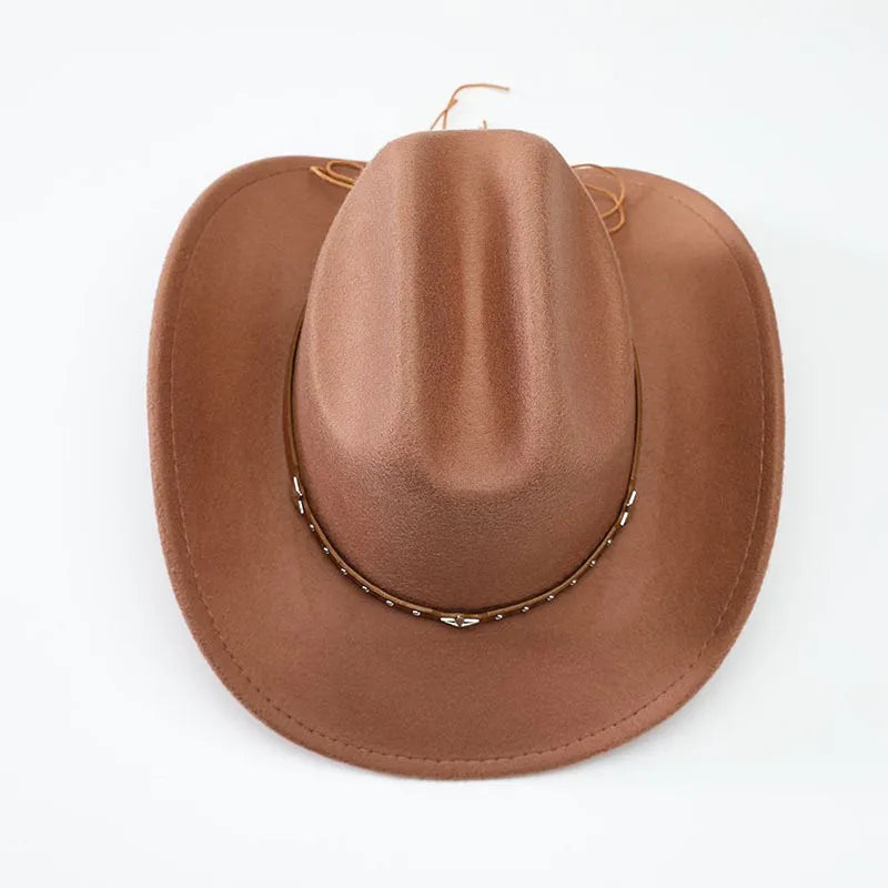 New denim hats for men and women, Western cowboy hats, five pointed star belt hats, soft woolen hats