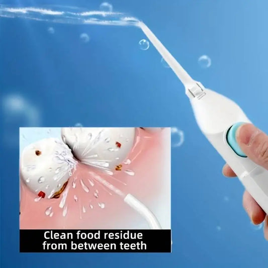 Household High Pressure Oral Irrigator Portable Teeth Clean Water Dental Floss Manual High Pressure Water Toothpick - MANDOTOS