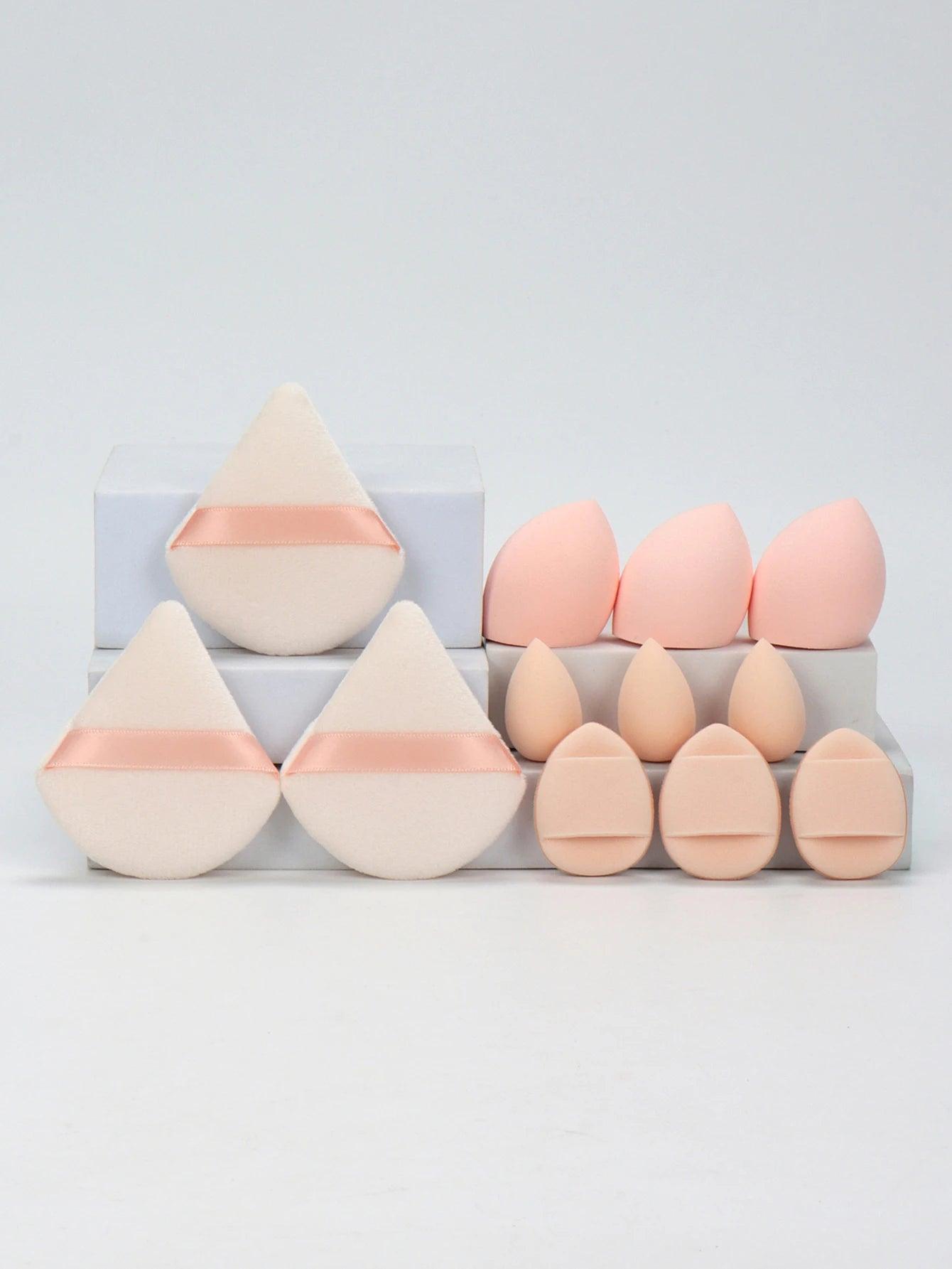 12 Piece All Purpose Makeup Sponge Set with Loose Powder Puffs Mini Air Cushion Puffs Beauty Eggs and Mini Beauty Sponges - MANDOTOS