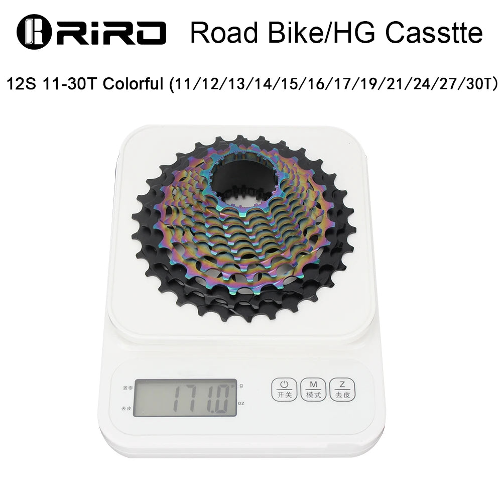 RIRO Road Bike Ultra-light Freewheel 11/12S-28-34T Bicycle CNC Vacuum Plating HG Cassette Hollow Flywheel 11/12V Speed  Sprocket