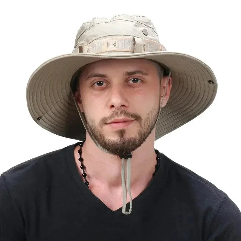Men's Bucket Hat - UV Protection Wide Brim Panama Safari Hat - MANDOTOS
