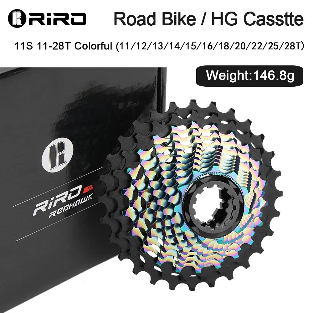 RIRO Road Bike Ultra-light Freewheel 11/12S-28-34T Bicycle CNC Vacuum Plating HG Cassette Hollow Flywheel 11/12V Speed  Sprocket