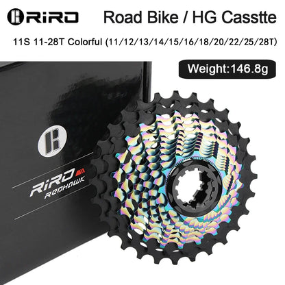 RIRO Road Bike Ultra-light Freewheel 11/12S-28-34T Bicycle CNC Vacuum Plating HG Cassette Hollow Flywheel 11/12V Speed  Sprocket