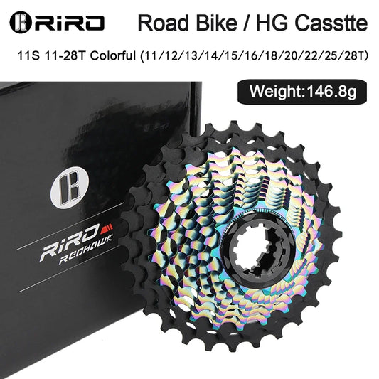 RIRO Road Bike Ultra-light Freewheel 11/12S-28-34T Bicycle CNC Vacuum Plating HG Cassette Hollow Flywheel 11/12V Speed  Sprocket